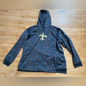 New Orleans Saints Nike Crucial Catch Hoodie Dri-Fit Mens 3XL On Field Apparel